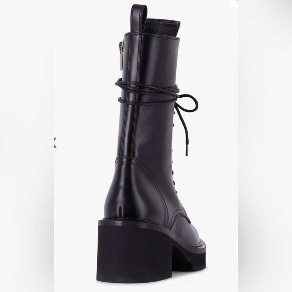 KHAITE “Cody” black leather lace up combat boot - Picture 3 of 9